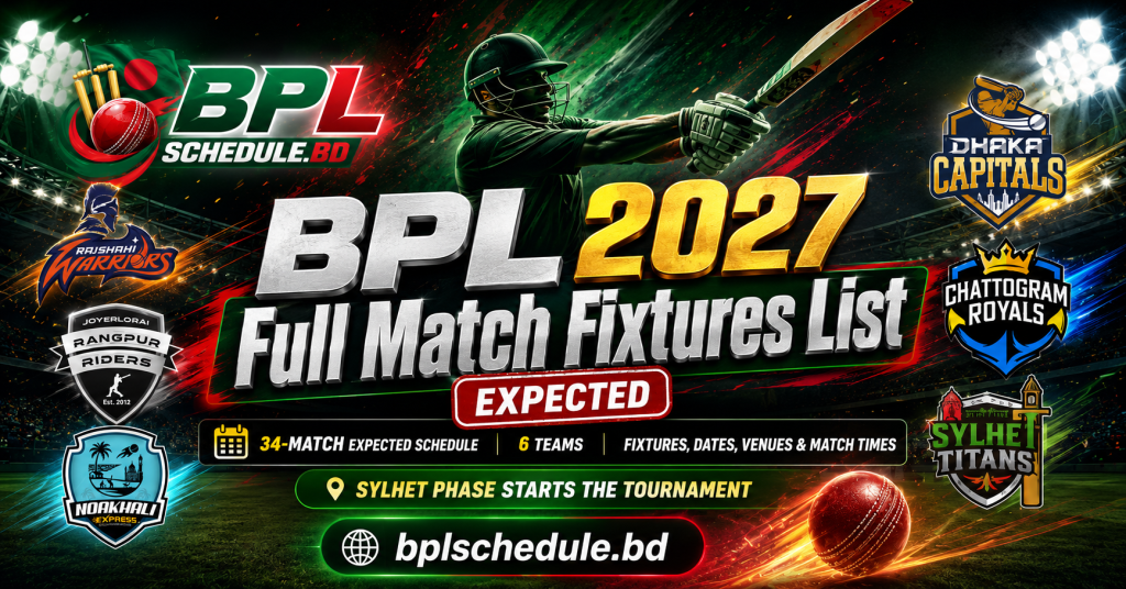 BPL 2027 Full Match Fixtures List (Expected)